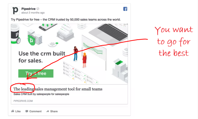 Pipedrive ad example